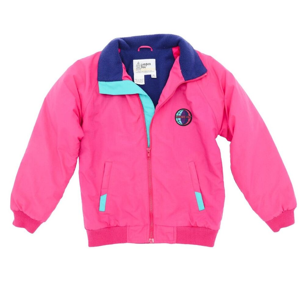 Vintage London Fog Kids Colorblock Jacket 90s‎ Windbreaker Size 10 / 12